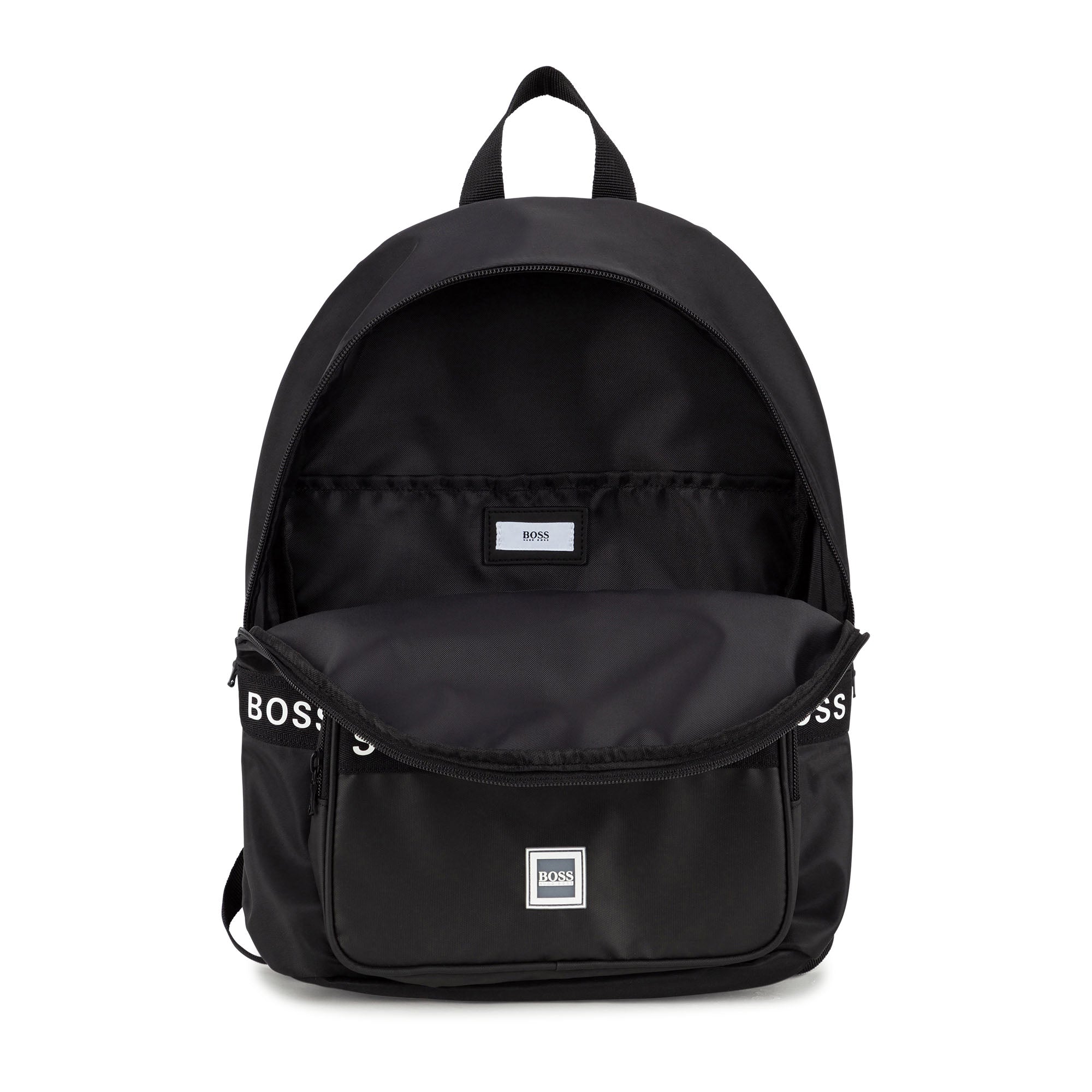 Hugo Boss Boys Black Logo Backpack (38cm) One Size
