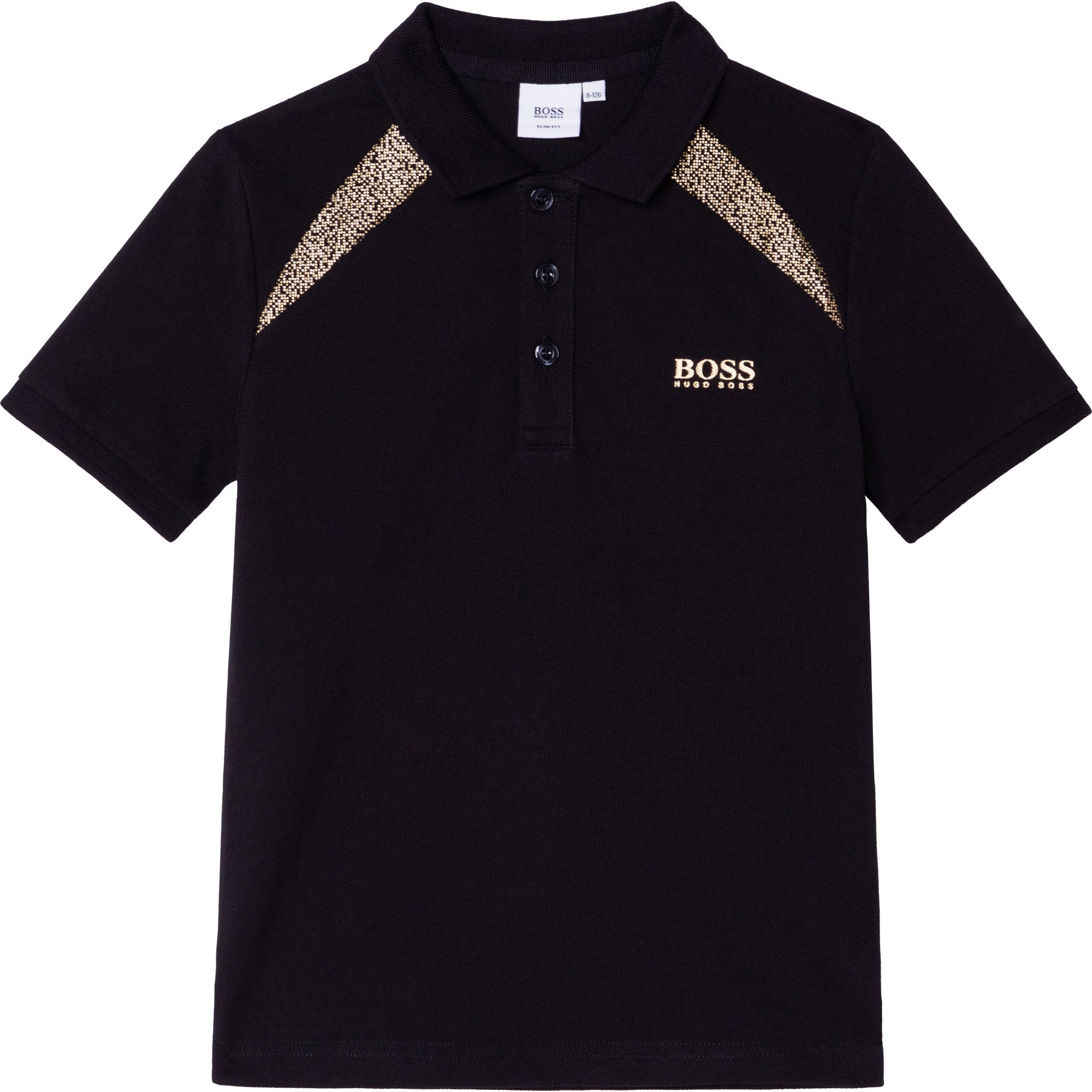 Hugo Boss Boys Black Logo Polo Shirt - 8Y BLACK