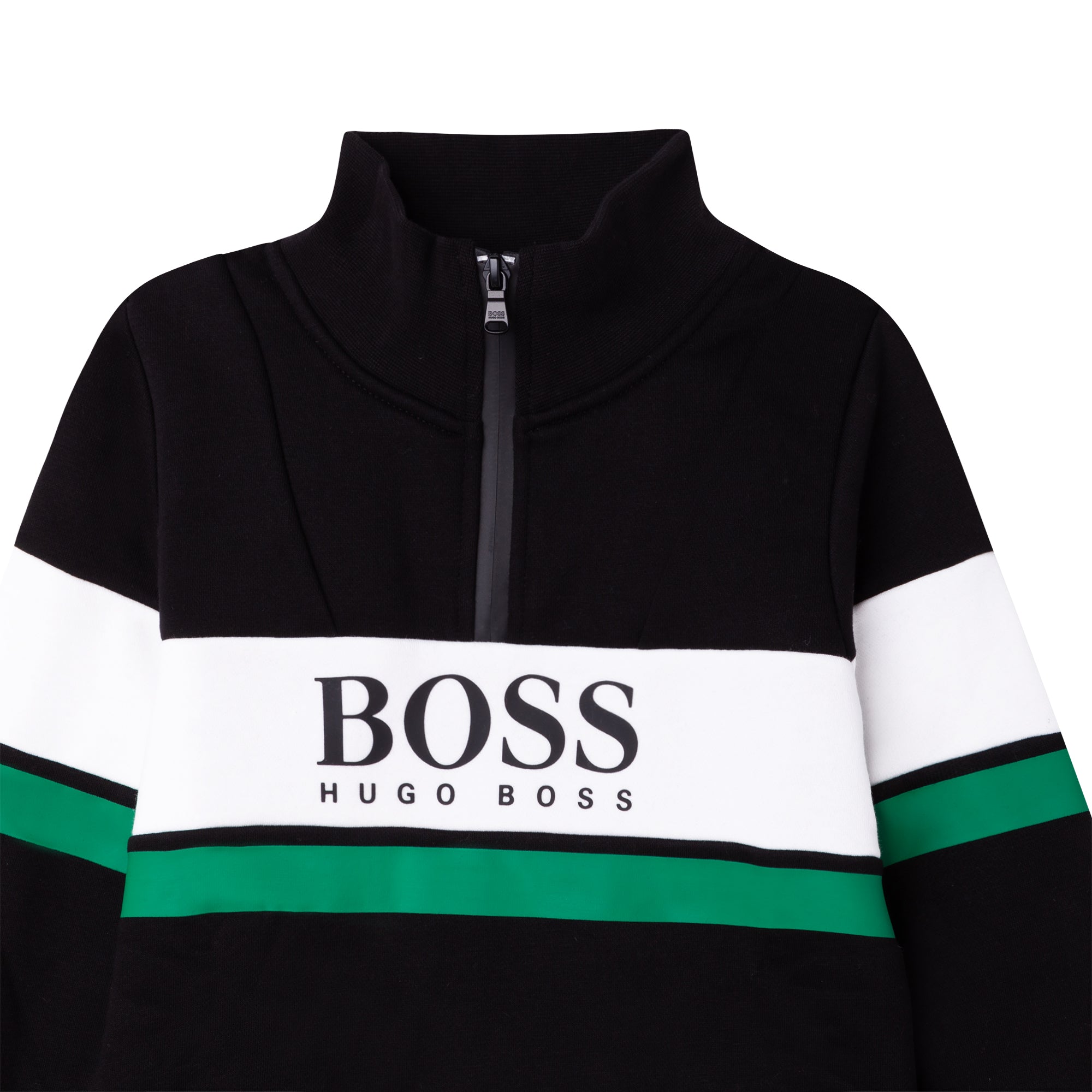 Hugo Boss Boys Black Cotton Zip-up Top 6Y