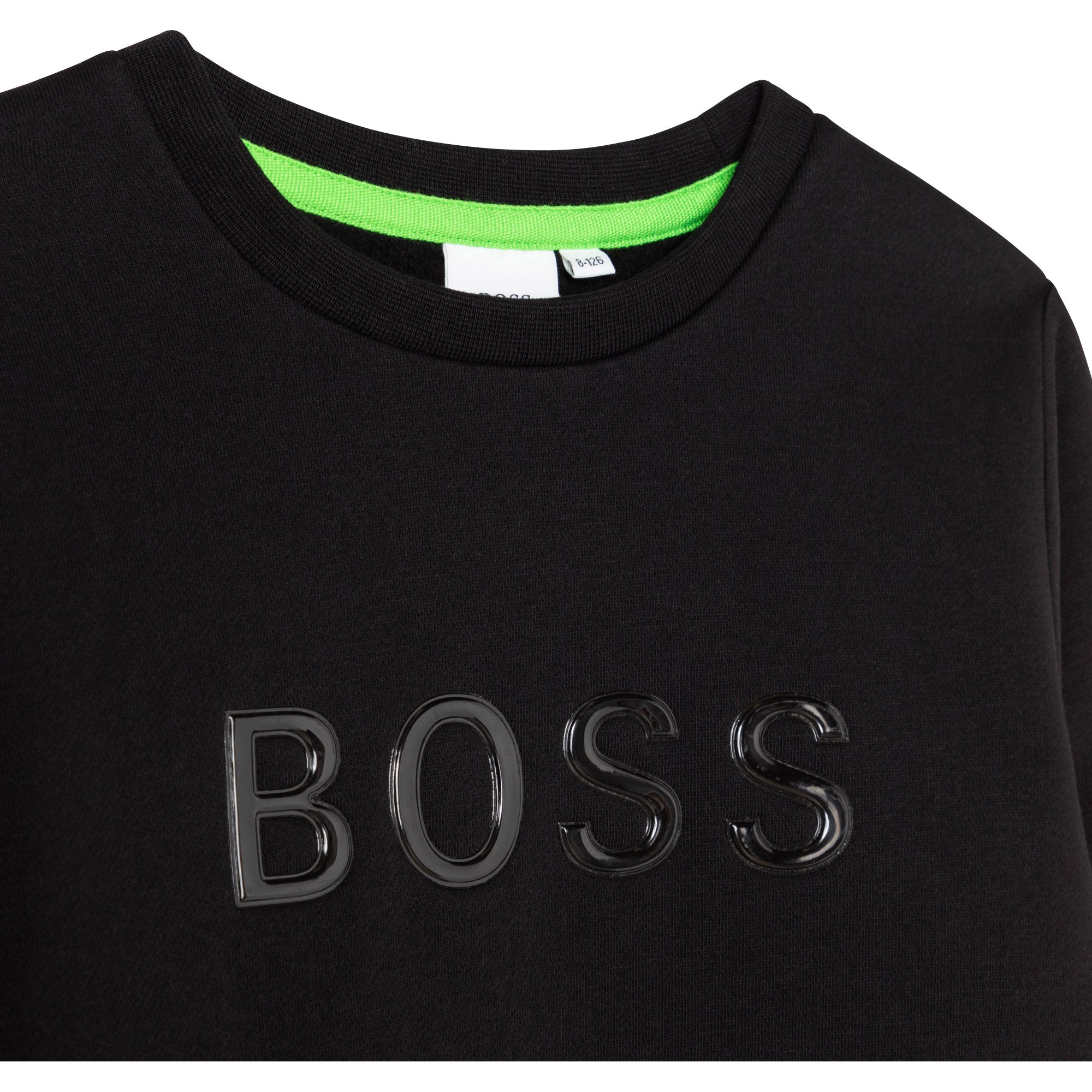 Hugo Boss Boys Black Cotton Logo Sweater 14Y