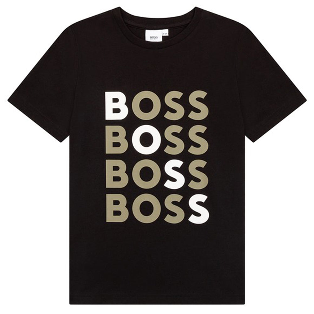 Hugo Boss Boys Logo T-shirt Black 16Y