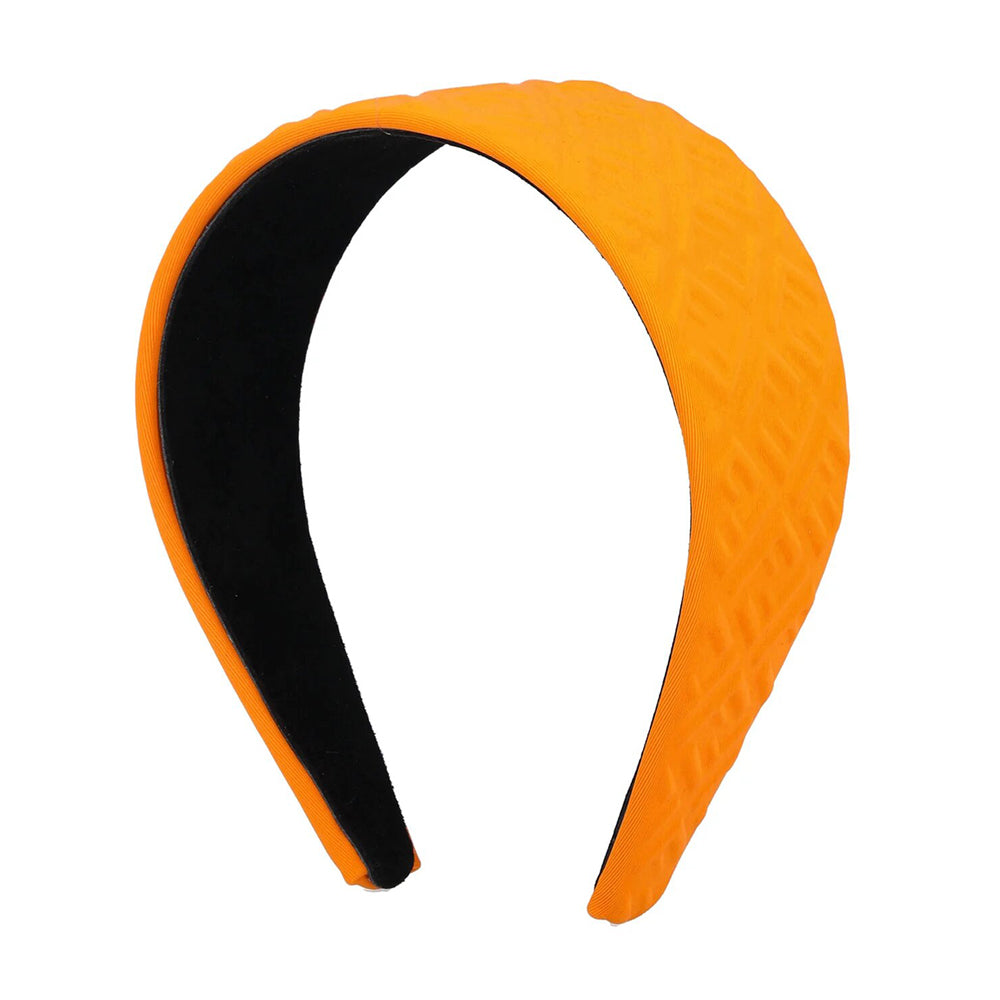 Fendi Girls FF Embossed Logo Headband Orange ONE Size