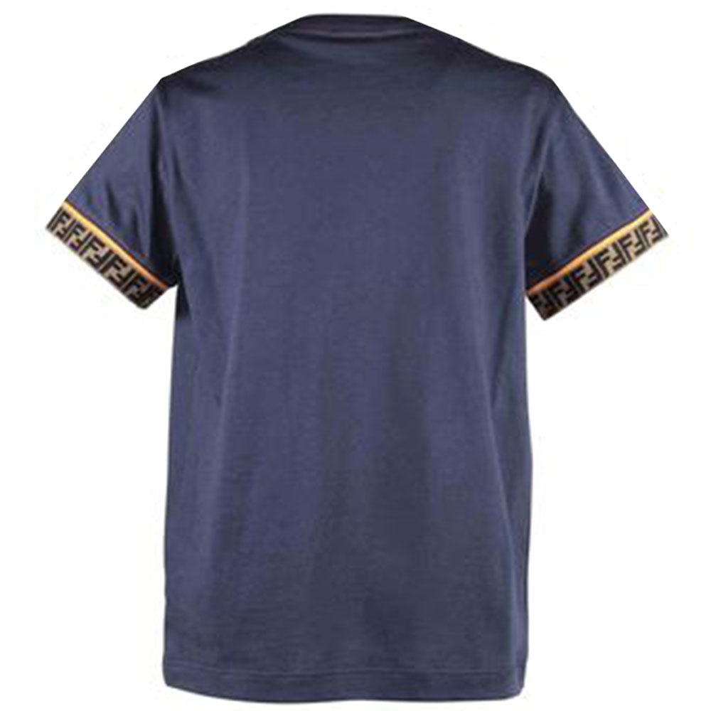 Fendi Boys FF Trim Logo T-shirt Navy 8Y