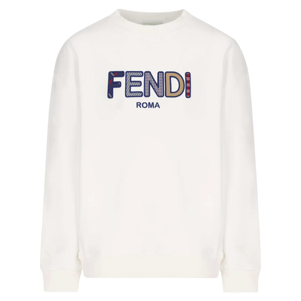 Fendi Girls Multicolour Logo Sweater White 8Y 2023