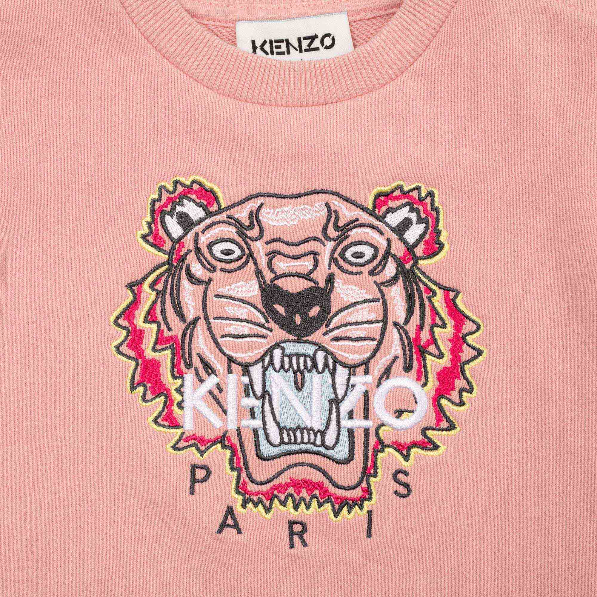 Kenzo Baby Girls Tiger Logo Dress Pink 2Y