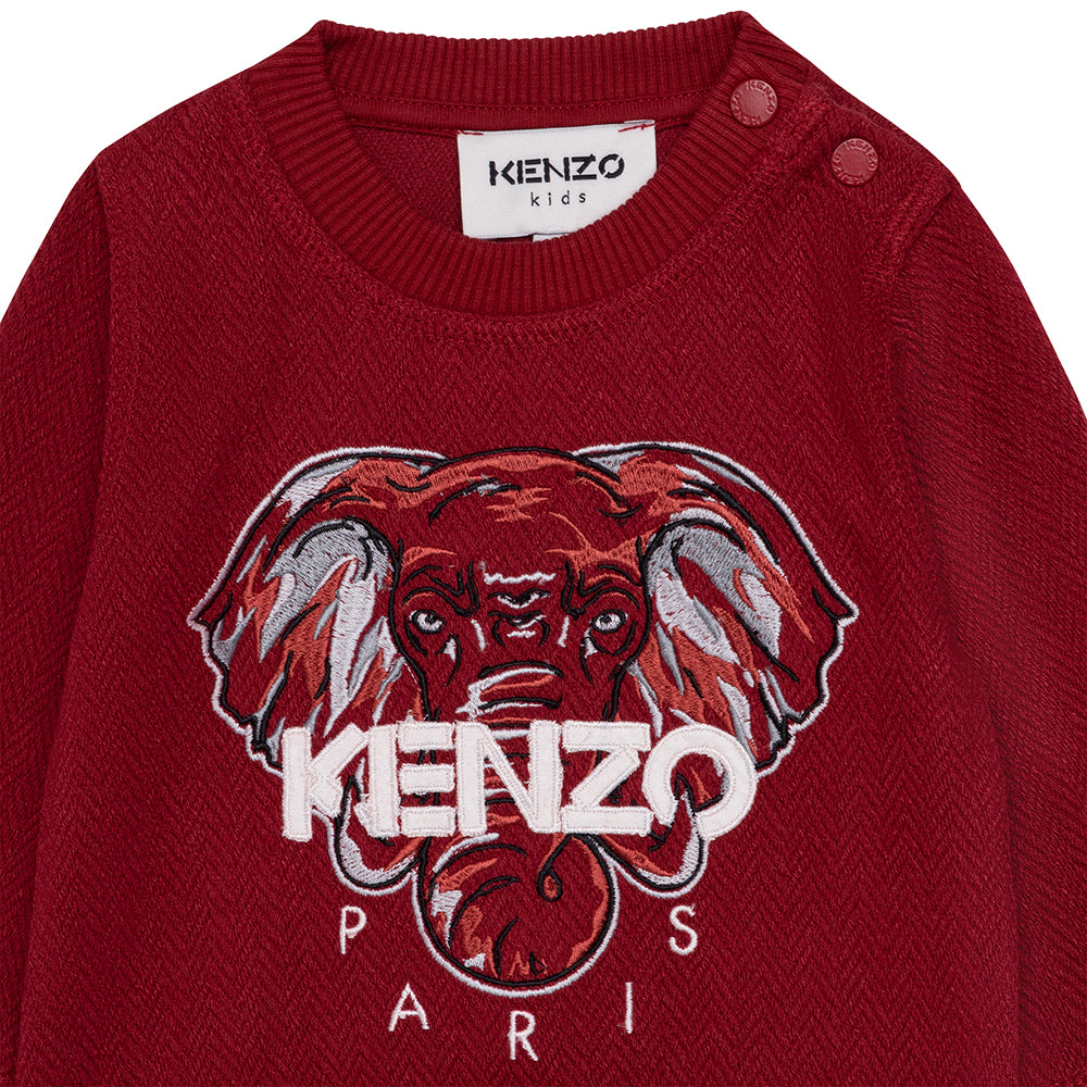 Kenzo Baby Boys Elephant Print Sweater Red 9M