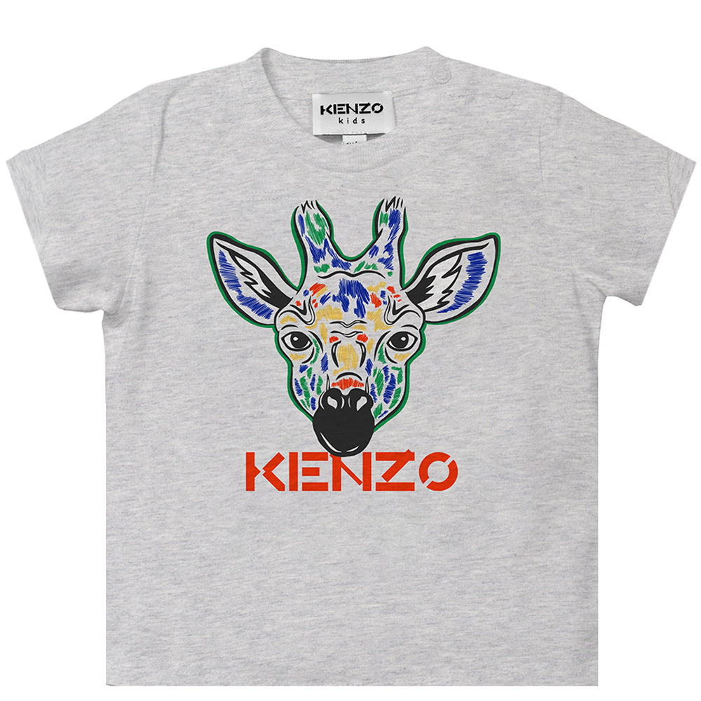 Kenzo Baby Boys Giraffe T-shirt Grey 12M White