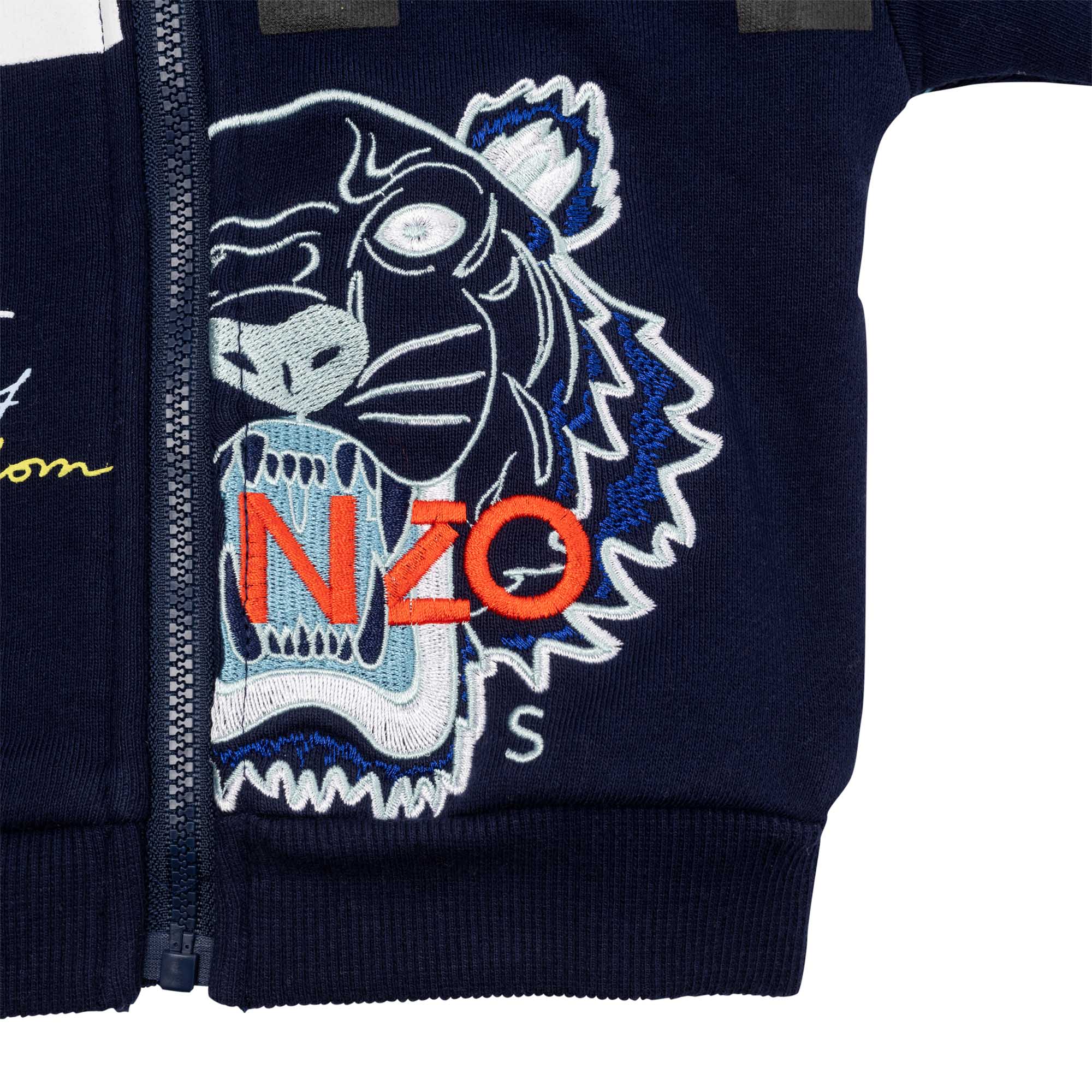 Kenzo Baby Boys Multi Iconic Zip Up Cardigan Blue 3Y