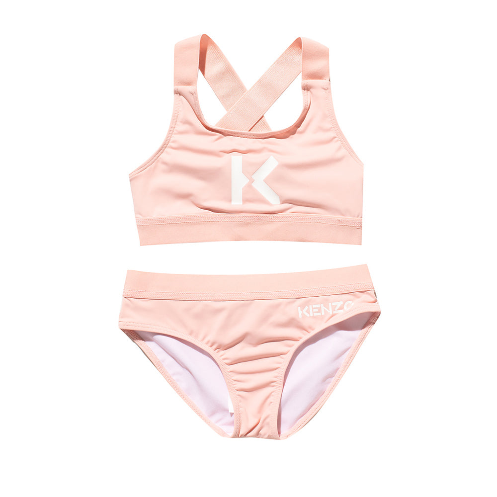 Kenzo Girls Two Piece Swimsuit Pink 14Y