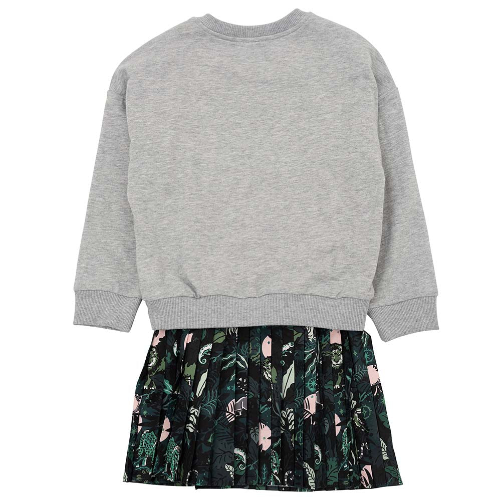Kenzo Girls Elephant Print Sweater And Dress Grey 4Y
