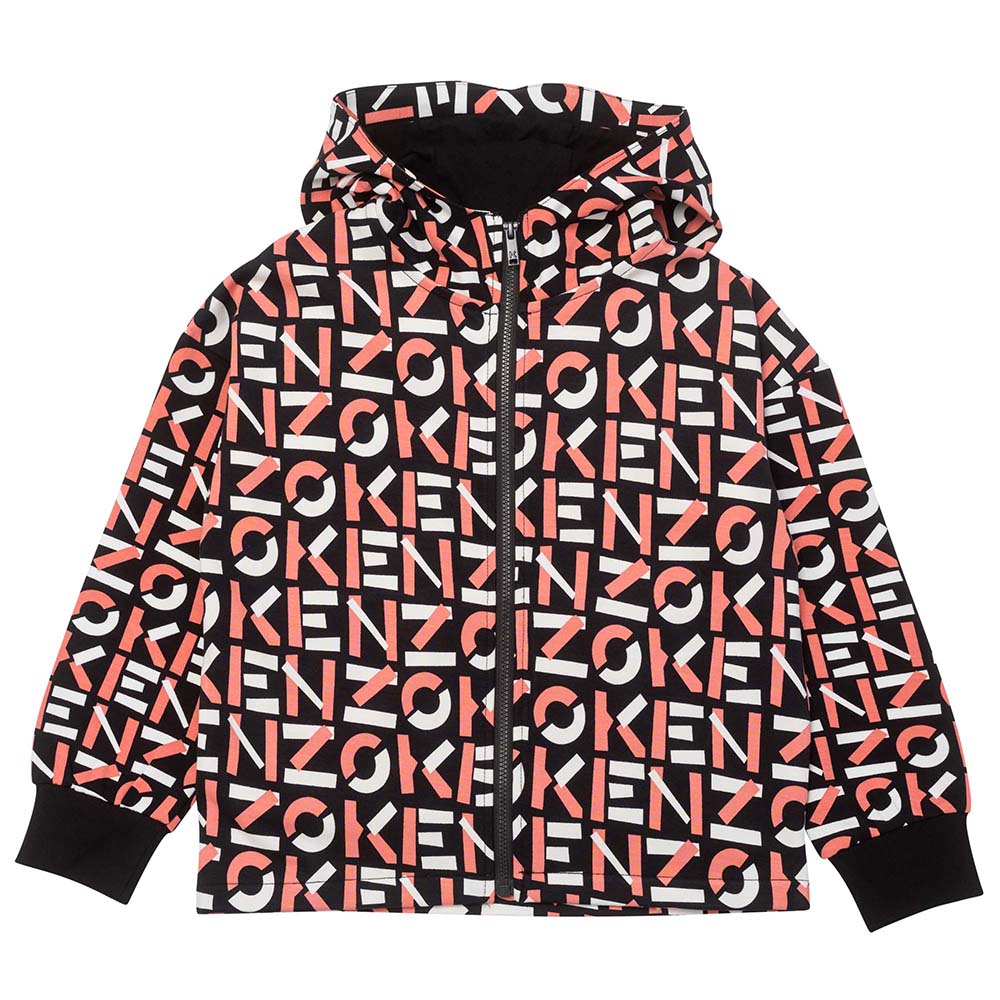 Kenzo Girls Monogram Hoodie Black - 8A BLACK