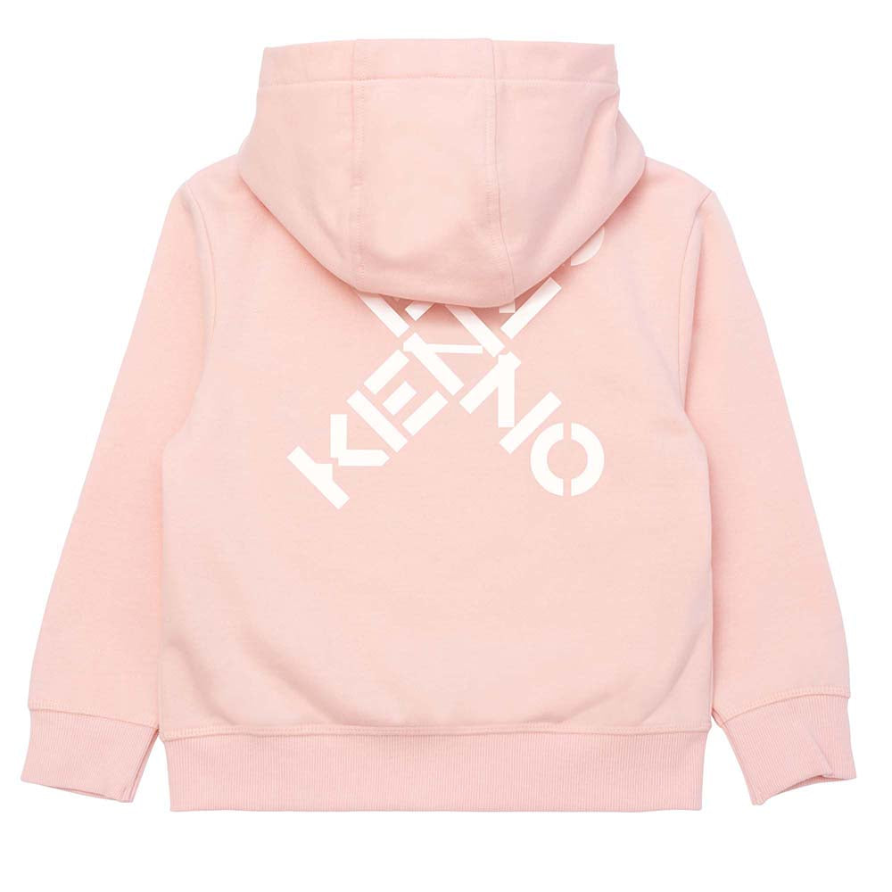 Kenzo Girls X Logo Hoodie Pink 12A