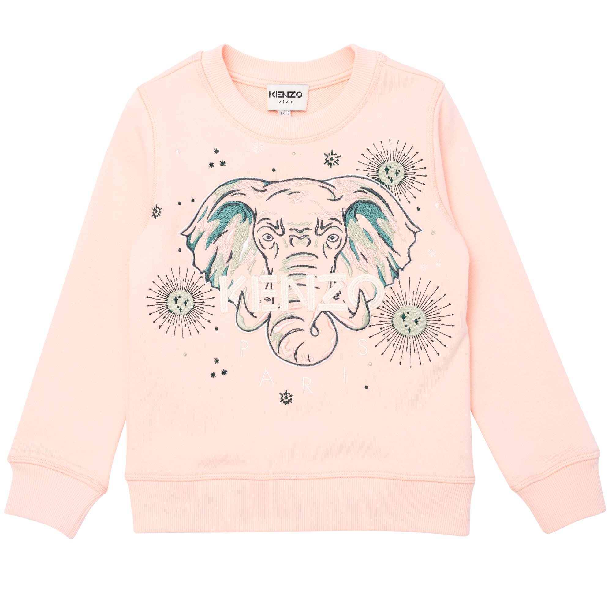 Kenzo Girls Elephant Logo Sweater Pink 2A