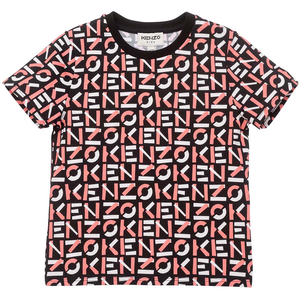 Kenzo Girls Monogram T-Shirt Black - 8A BLACK