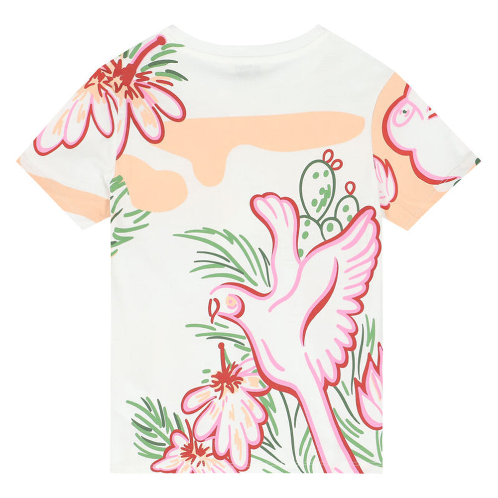 Kenzo Girls Animal Print T-shirt White 14Y