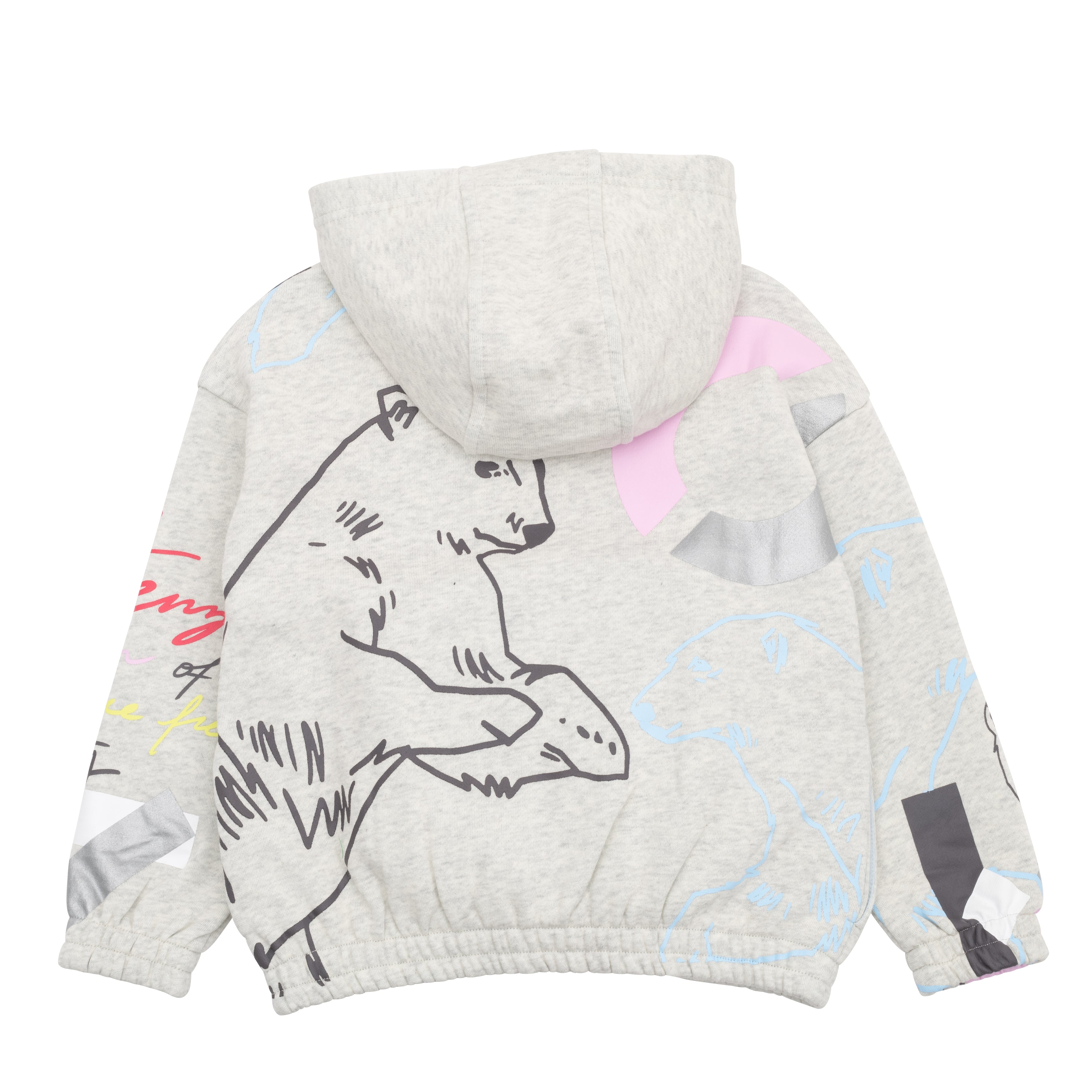 Kenzo Girls Half Tiger Logo Zip Up Hoodie 4Y Grey