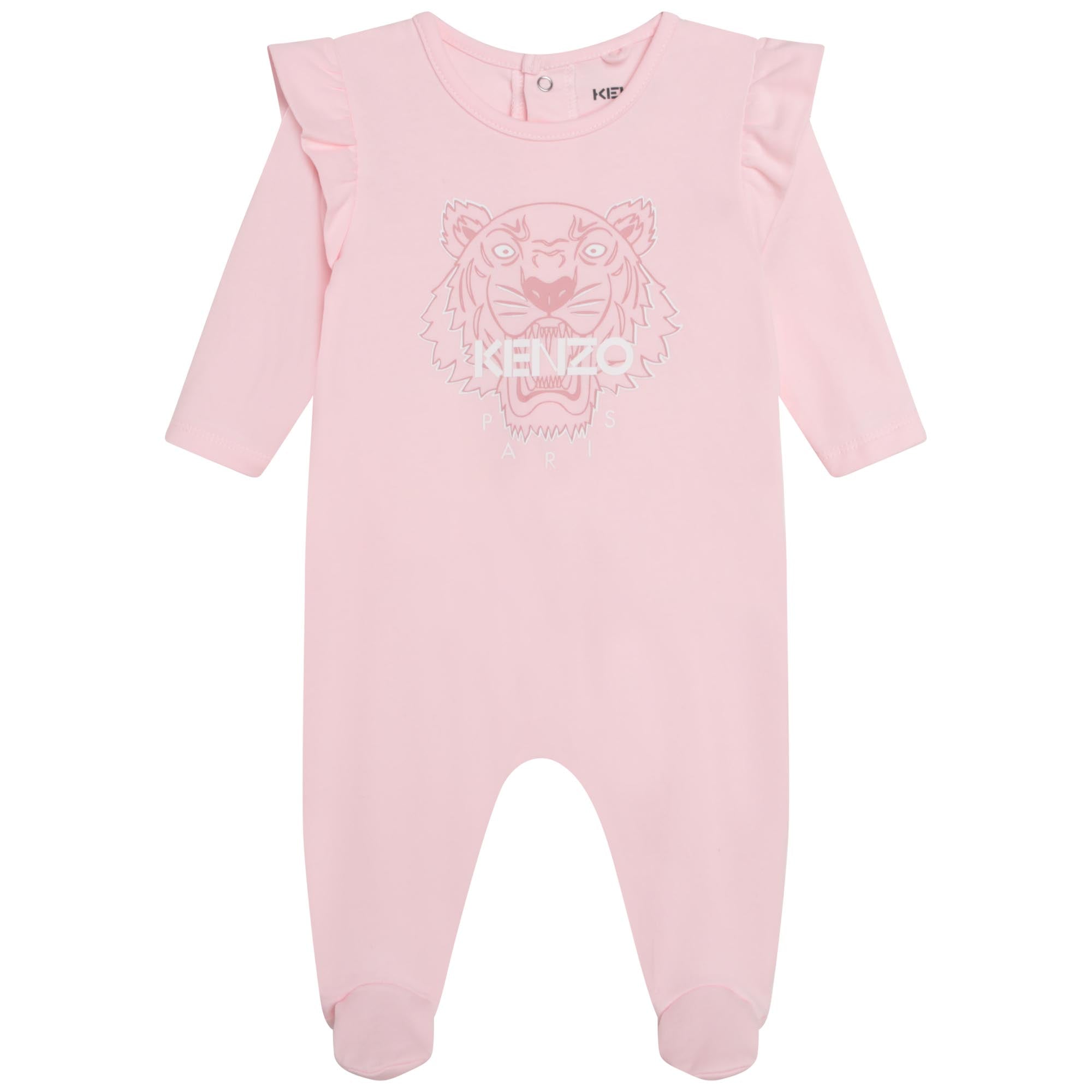 Kenzo Baby Girls Tiger Logo Sleepsuit Pink 1M