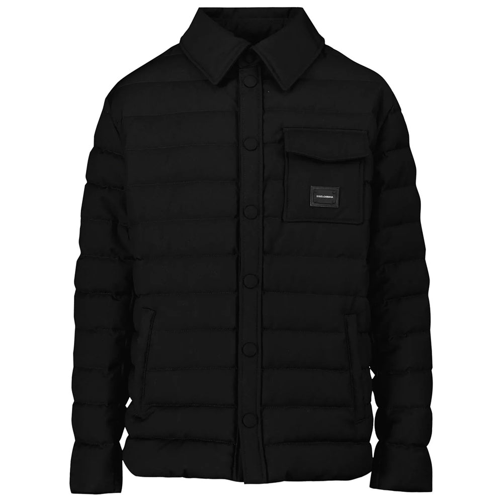 Dolce & Gabbana Boys Collar Shirt Jacket Black 12Y