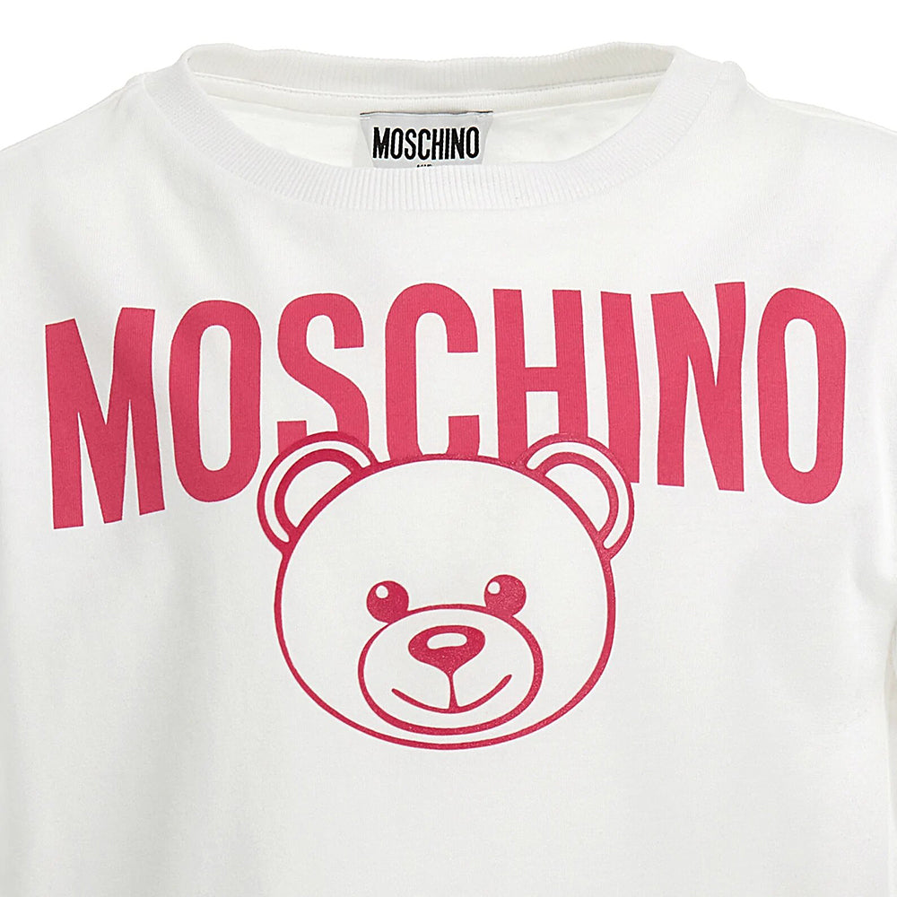 Moschino Girls Top And Pants Set White 4Y
