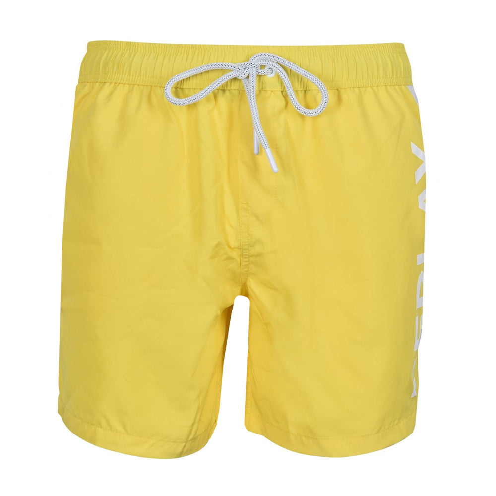 Replay Mens Logo Swim Shorts Yellow S