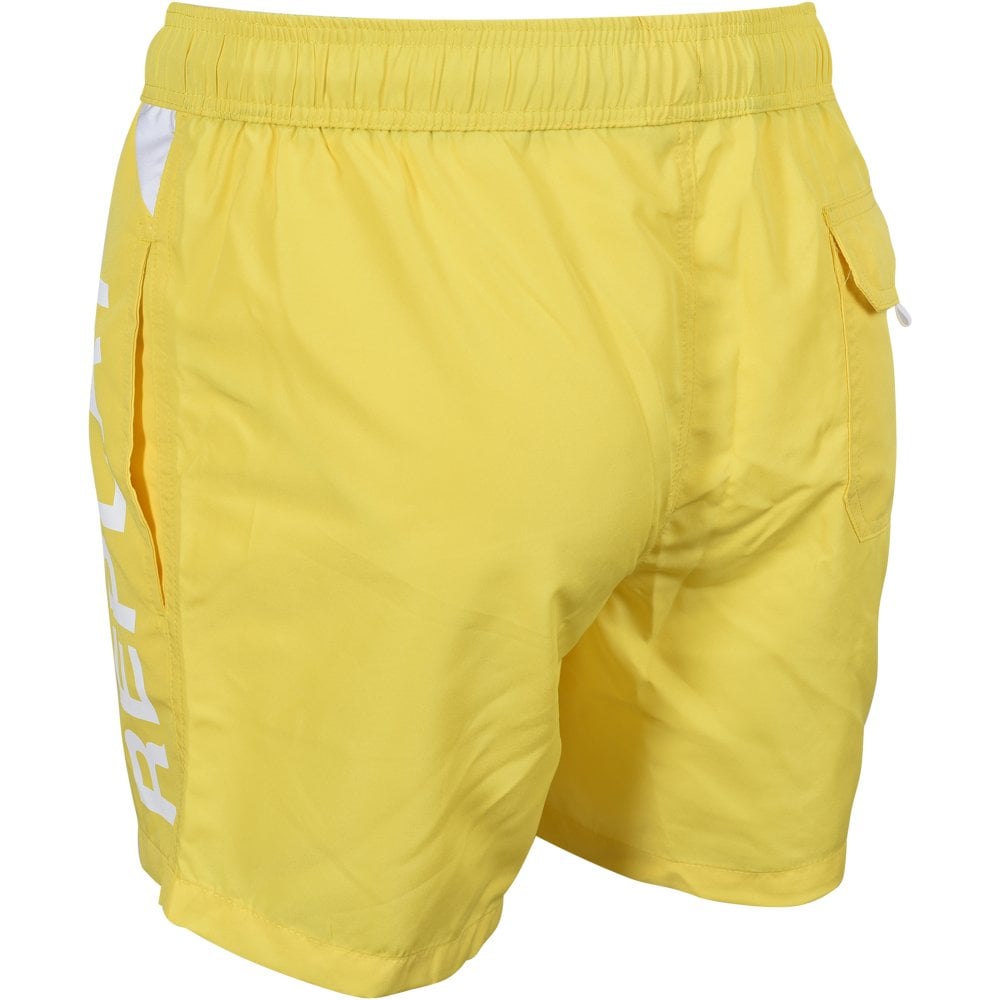 Replay Mens Logo Swim Shorts Yellow L