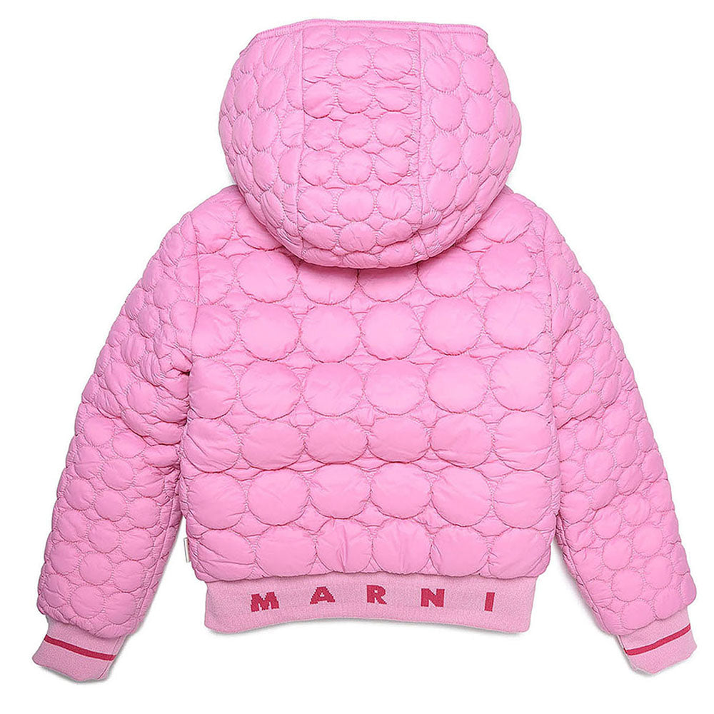 Marni Girls Printed Logo Hooded Jacket Pink 4Y