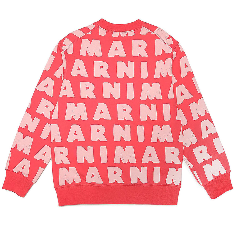 Marni Girls All-over Print Sweater Red 8Y