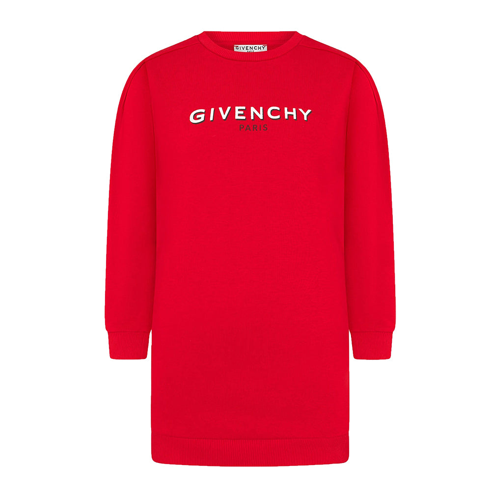 Givenchy Girls Logo Print Dress Red - 6Y