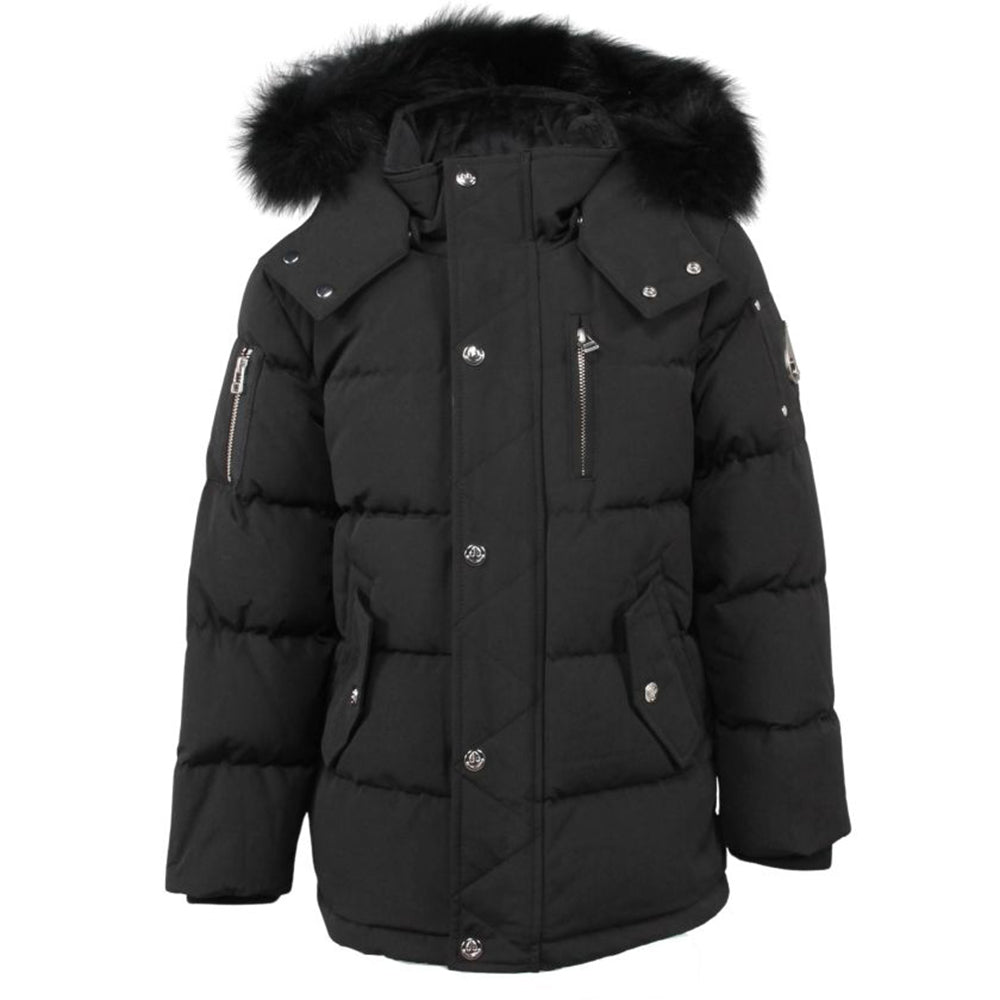 Moose Knuckles Kids Unisex 3q Fur Jacket Black L