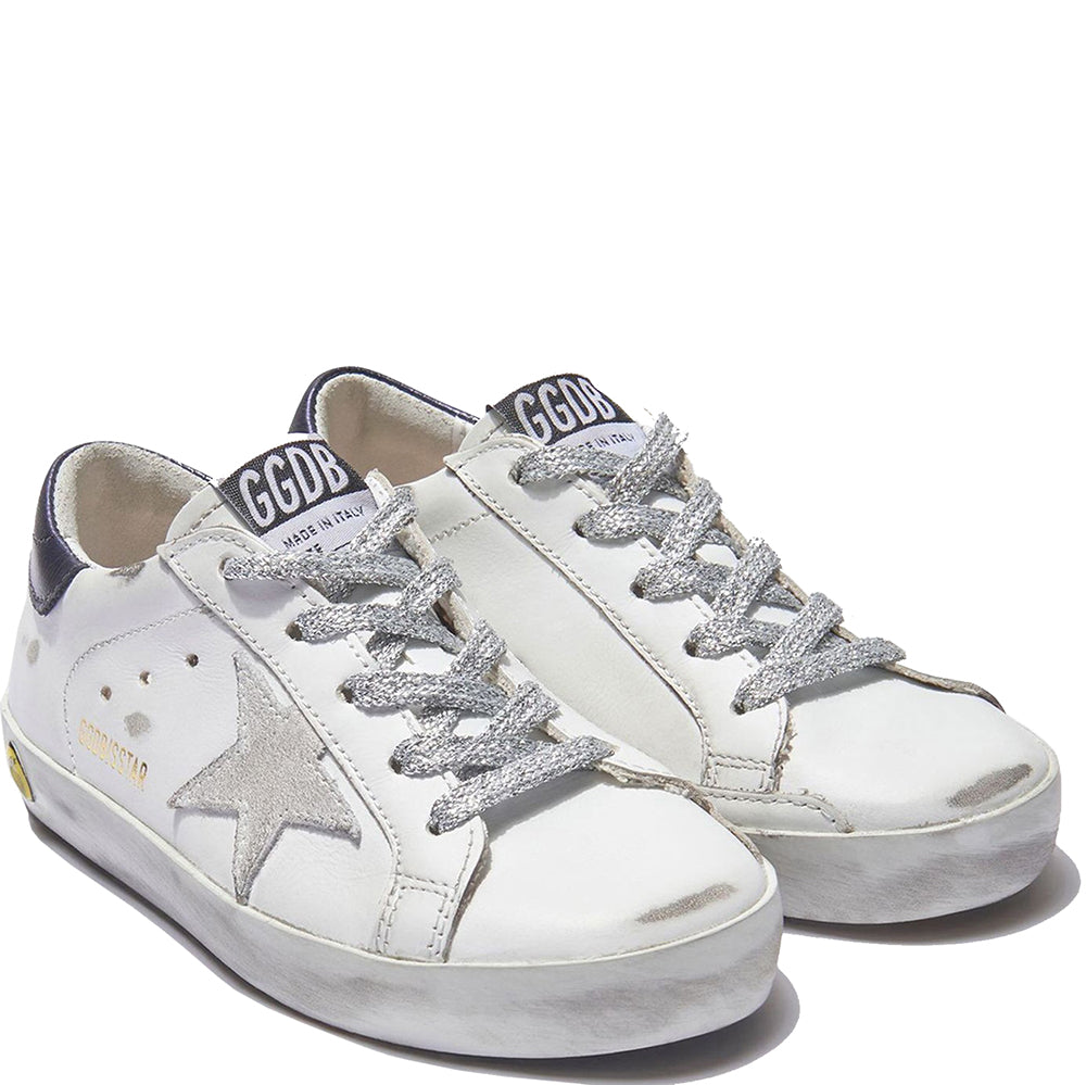 Golden Goose Unisex Siper Star Leather Sneakers White Eu30