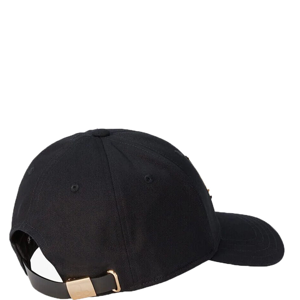 Moose Knuckles Mens Gold Logo Icon Cap Black ONE Size