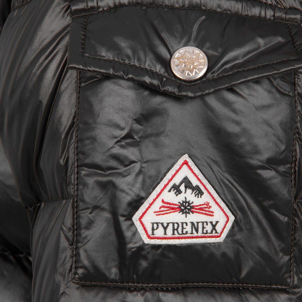 Pyrenex Girls Aviator Shiny Fur Jacket Black 16Y