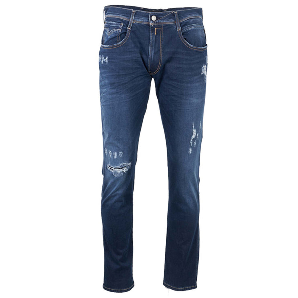 Replay Mens Broken And Repaired Jeans Blue 40 34