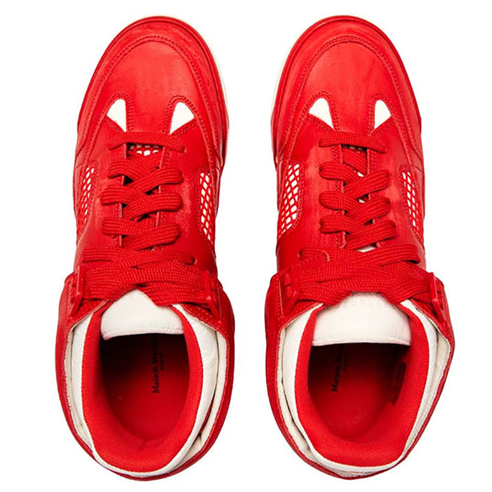 Maison Margiela Mens Deadstock Red Leather Sneakers UK 8