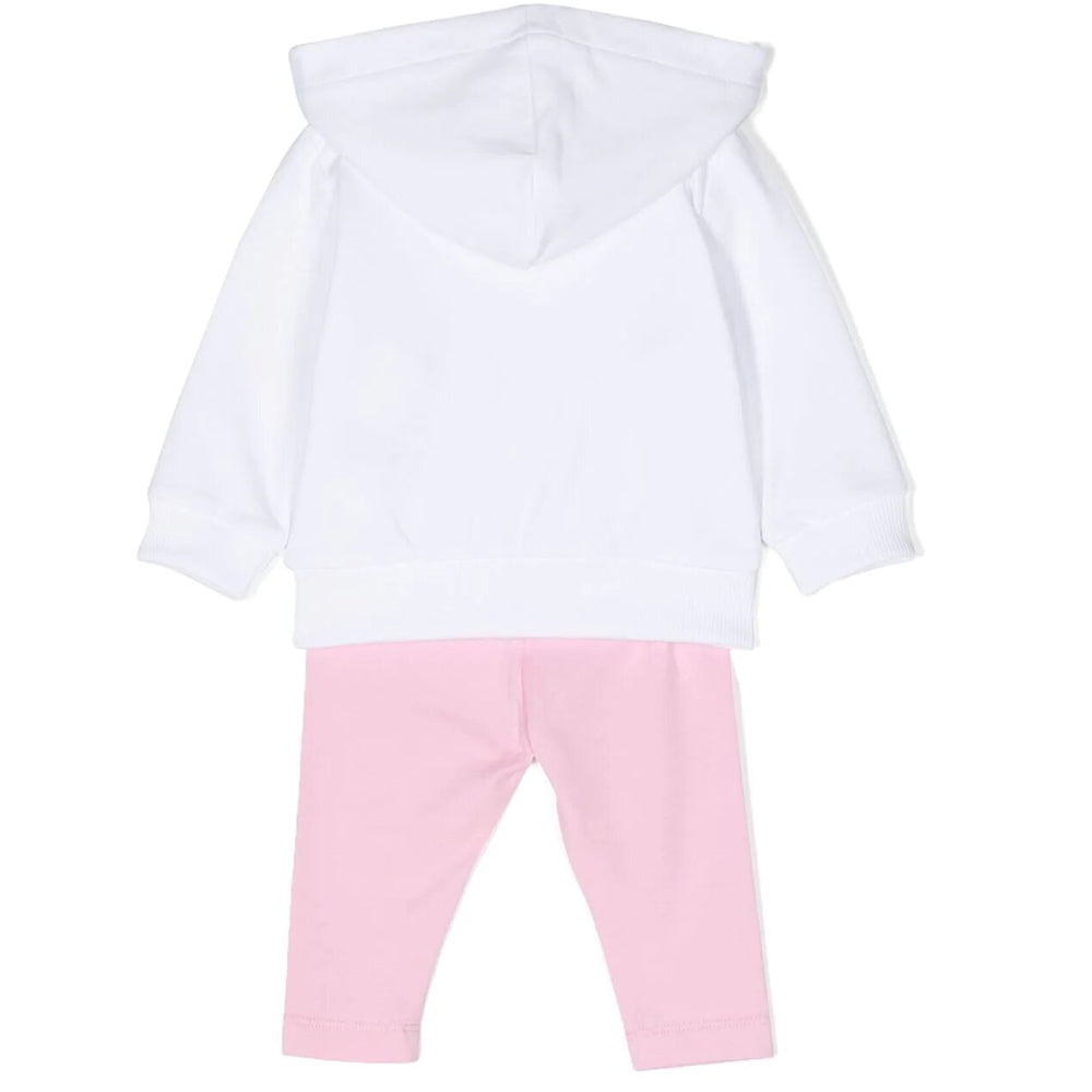 Moschino Baby Girls Hoodie & Joggers Tracksuit White 6/9m White/bonbon Pink