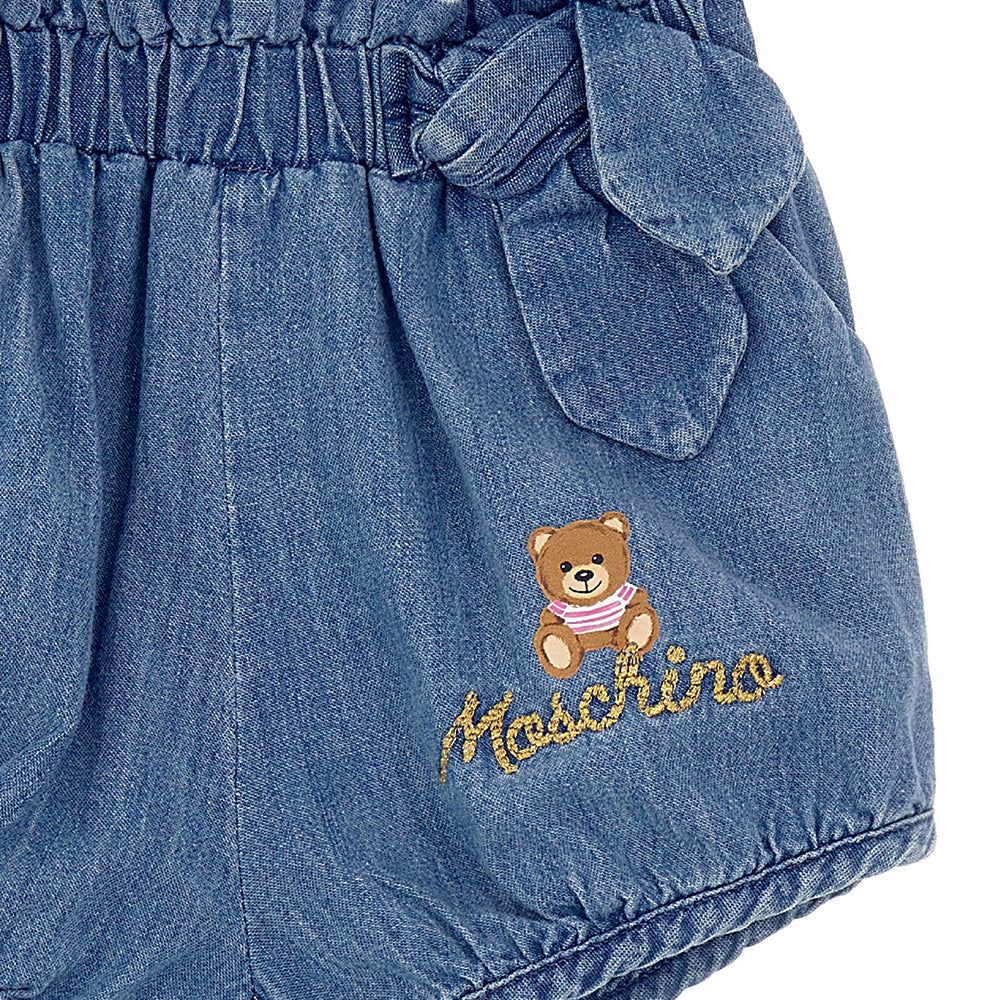 Moschino Baby Girls Denim Shorts Blue 3A Bleach Light