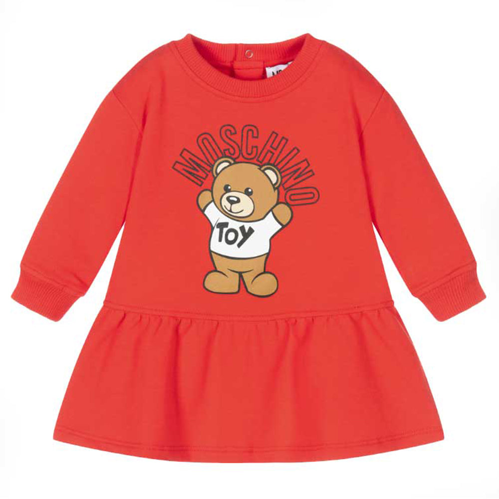 Moschino Baby Girls Teddy Bear Dress Red 3Y