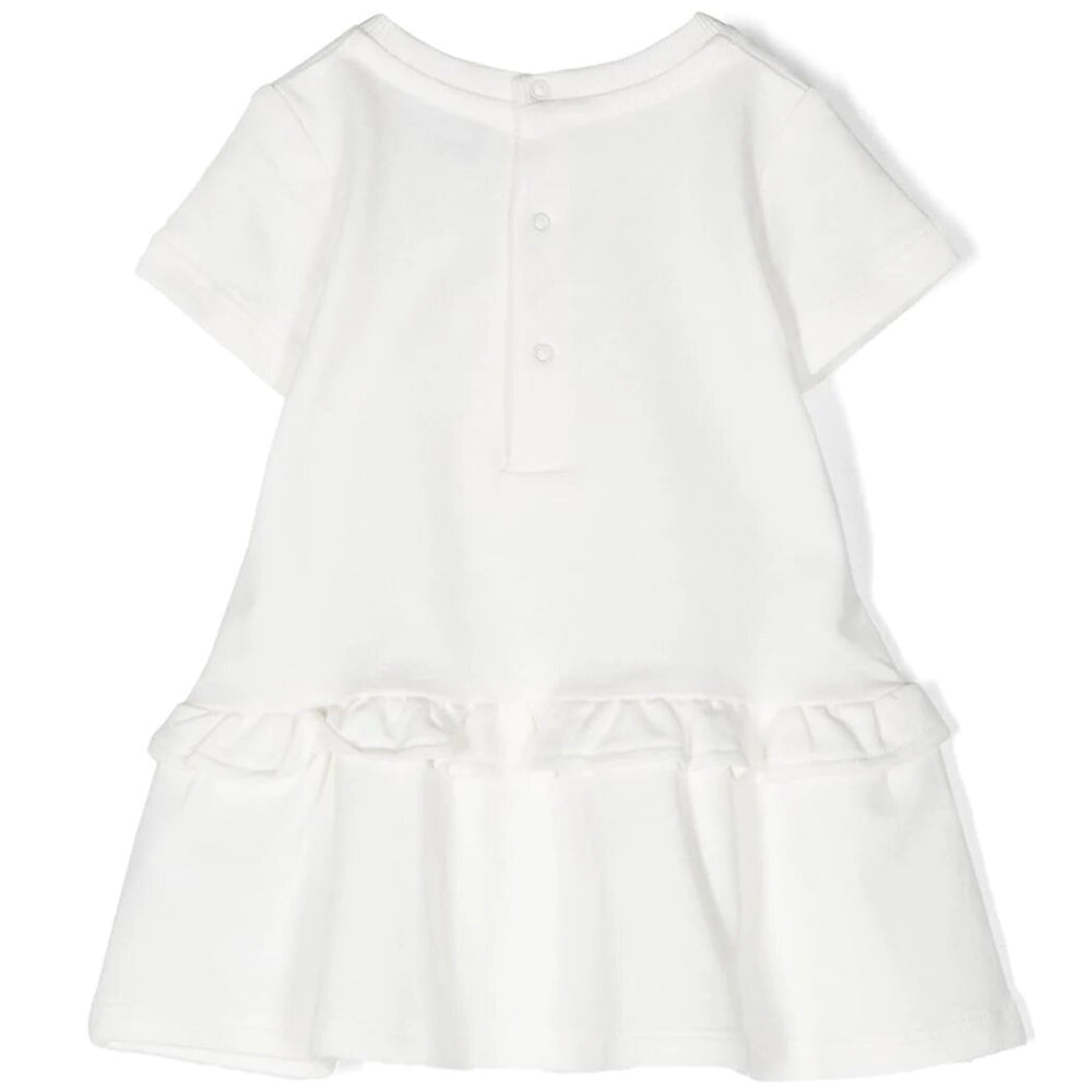 Moschino Baby Girls Teddy Bear Print Dress White 6/9m Cloud