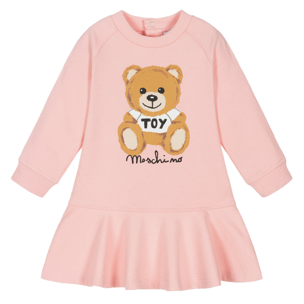 Moschino Baby Girls Teddy Bear Dress Pink 12M