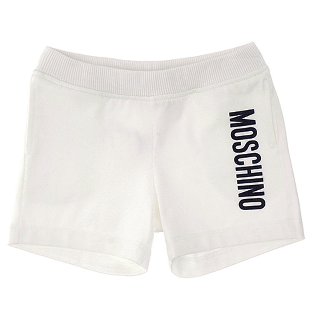 Moschino logo-printed track shorts - White