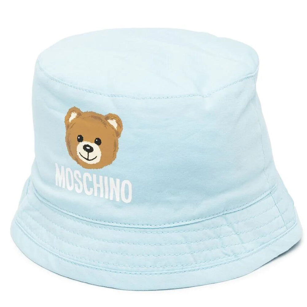 Moschino Baby Boys Teddy Print Bucket Hat Blue 48 SKY