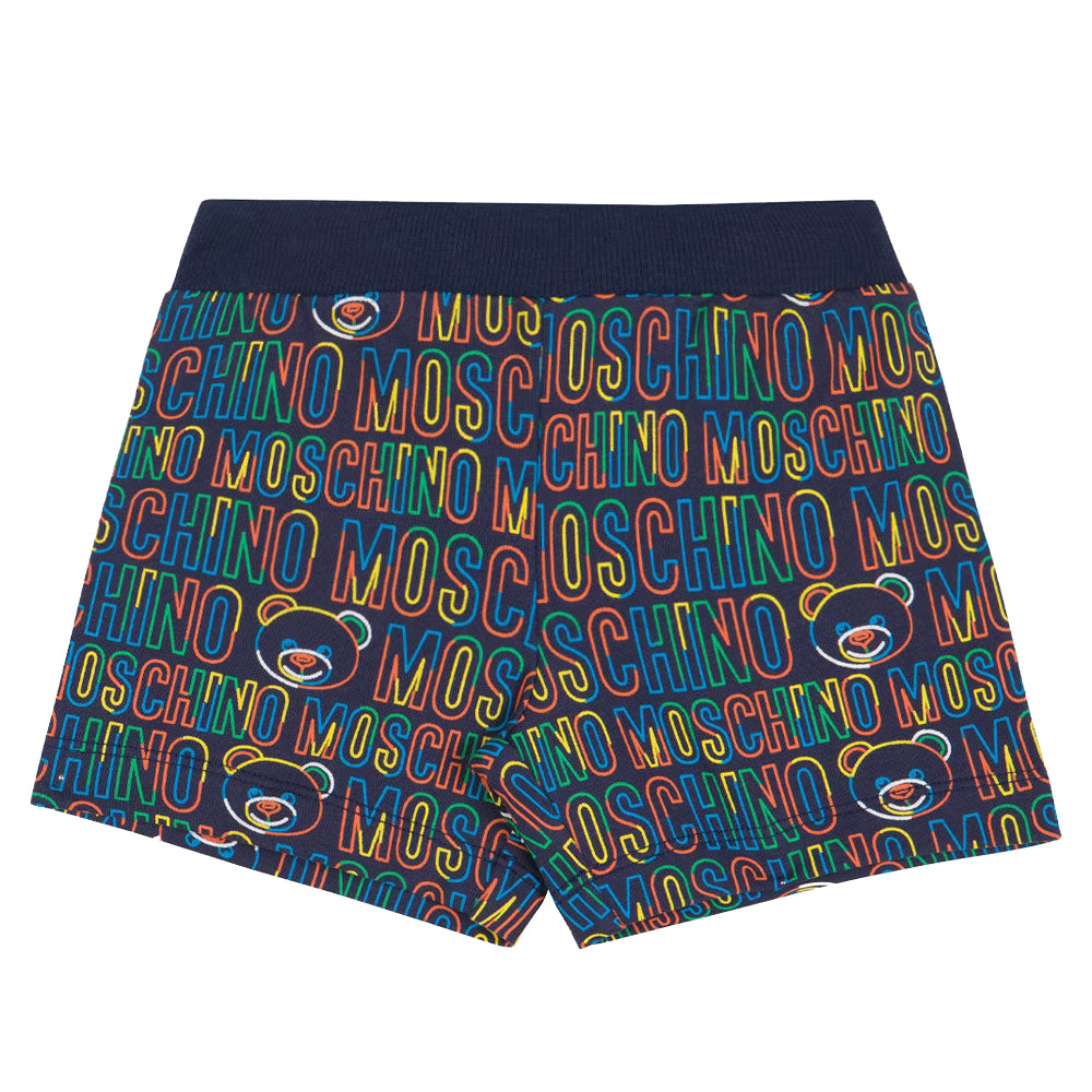 Moschino Baby Boys Repeat Logo Shorts Navy 12/18m