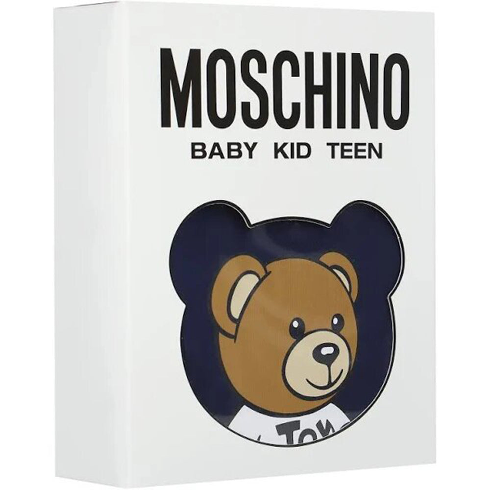 Moschino Baby Boys Teddy Bear Motif Babygrow Navy 6/9m Blue