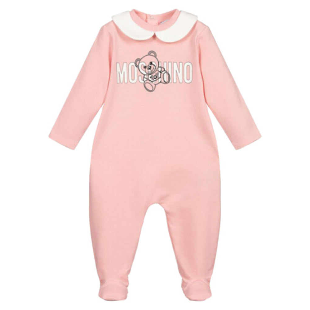 Moschino Baby Girl's Babygrow Printed Bear Logo Pink - 1M Pink