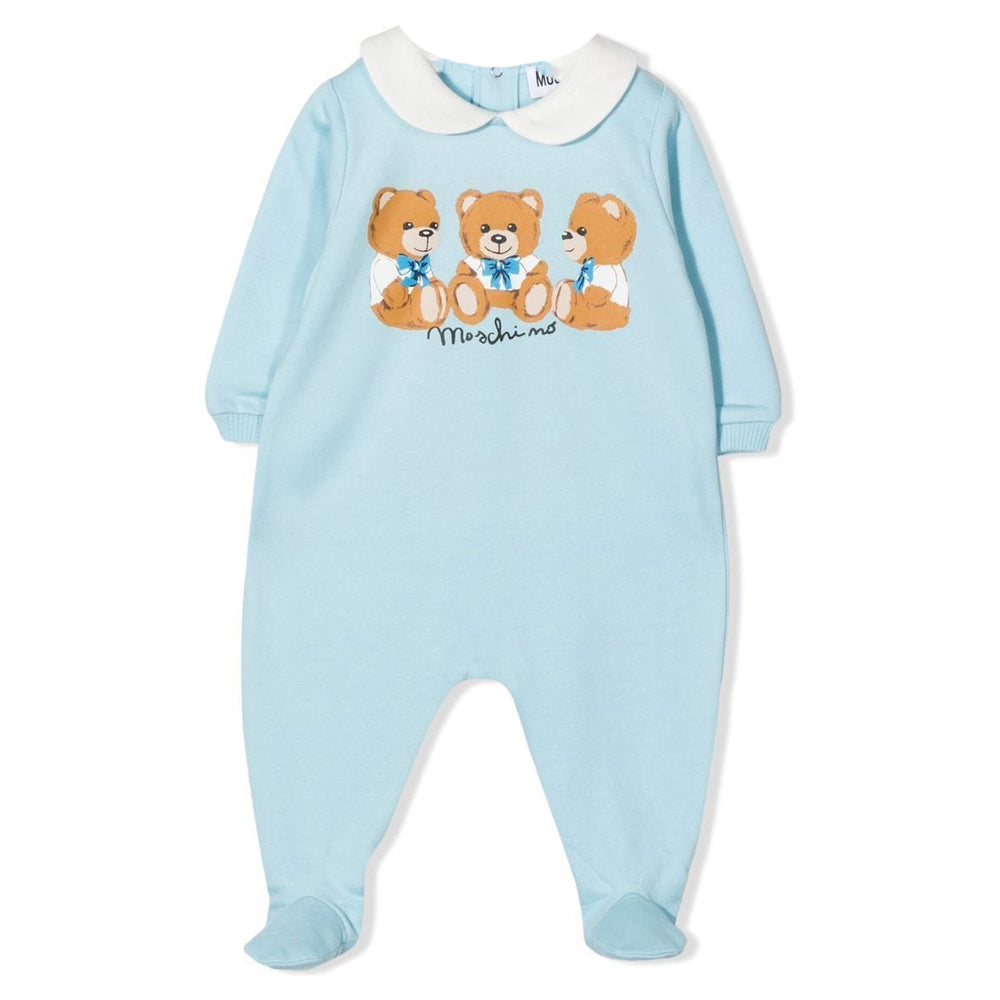 Moschino Baby Boys Bear Babygrow Blue 3M