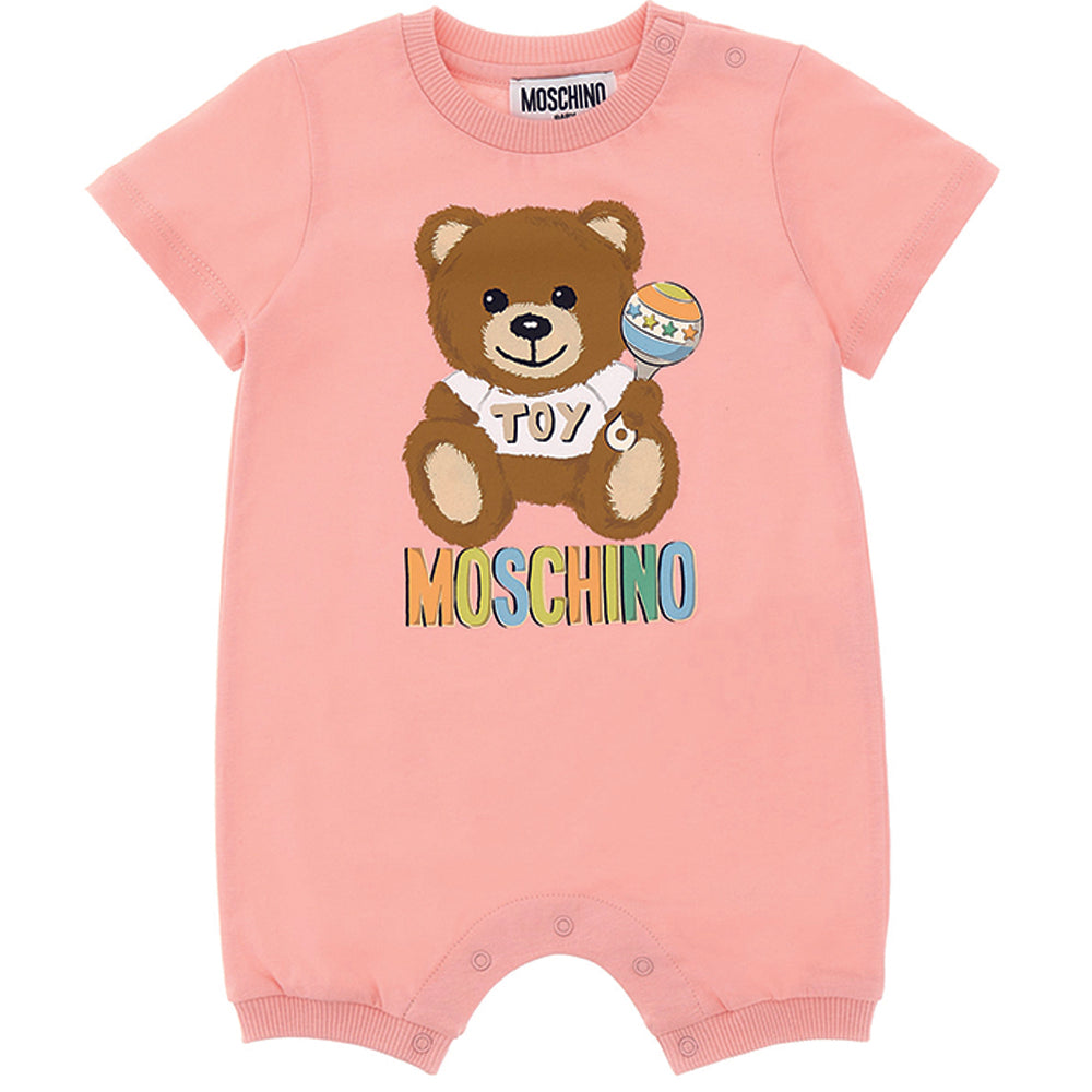 Moschino Baby Girls Teddy Bear Print Romper Pink 12/18 Sugar Rose -  Moschino kids, MUT037LAA03 50209