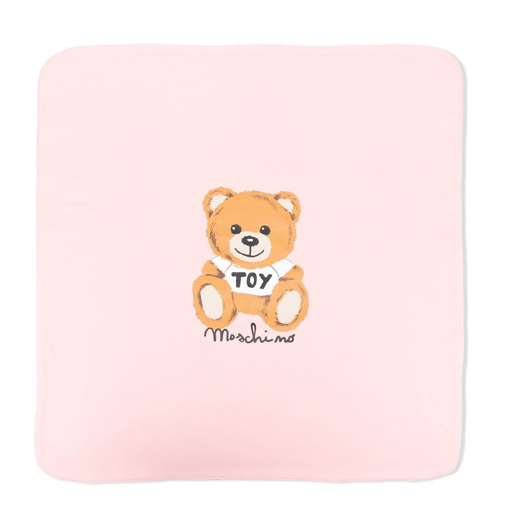 Moschino Baby Girls Teddy Bear Blanket Pink ONE Size