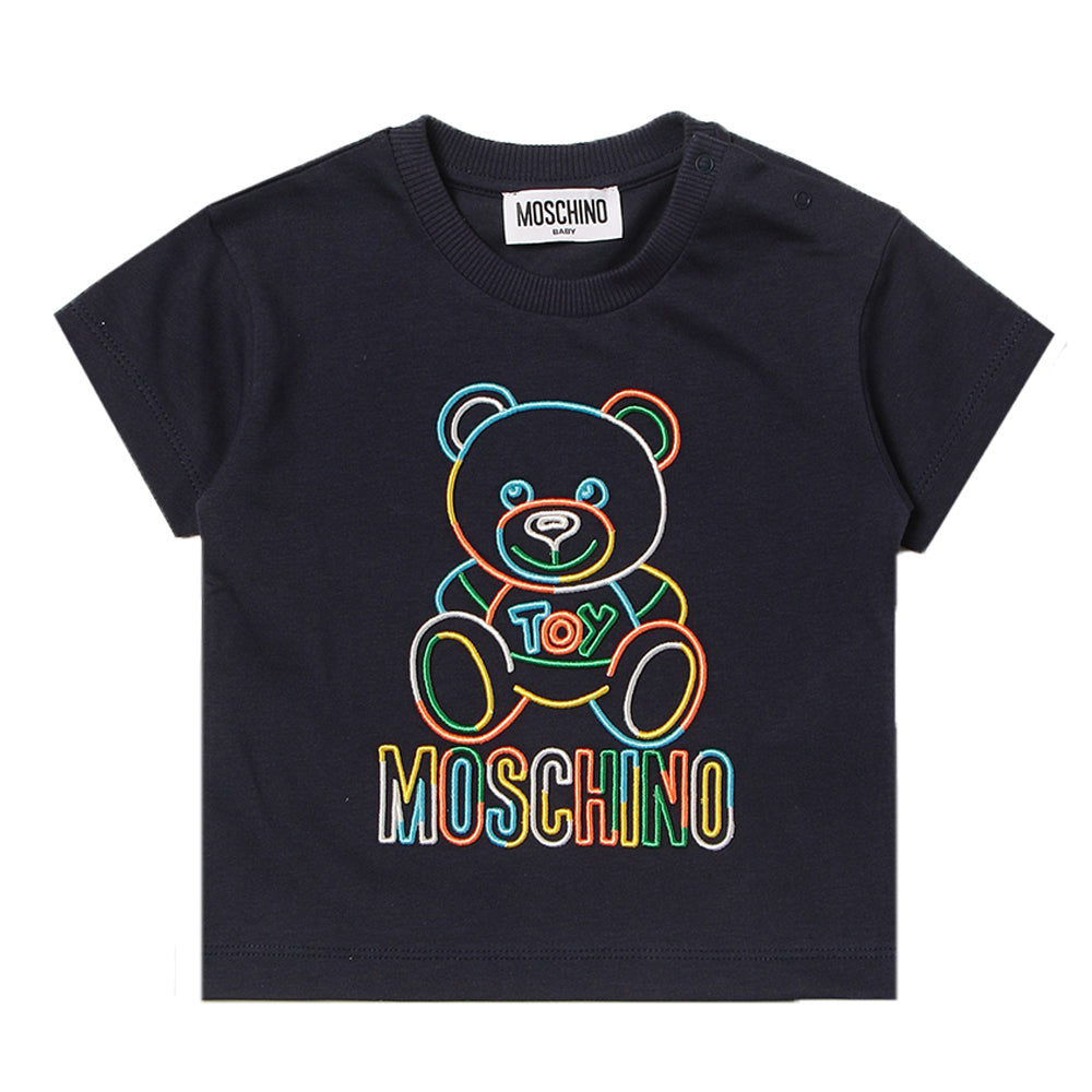 Moschino Baby Boys Ivory Blue Teddy Bear Shirt Pant Outfit