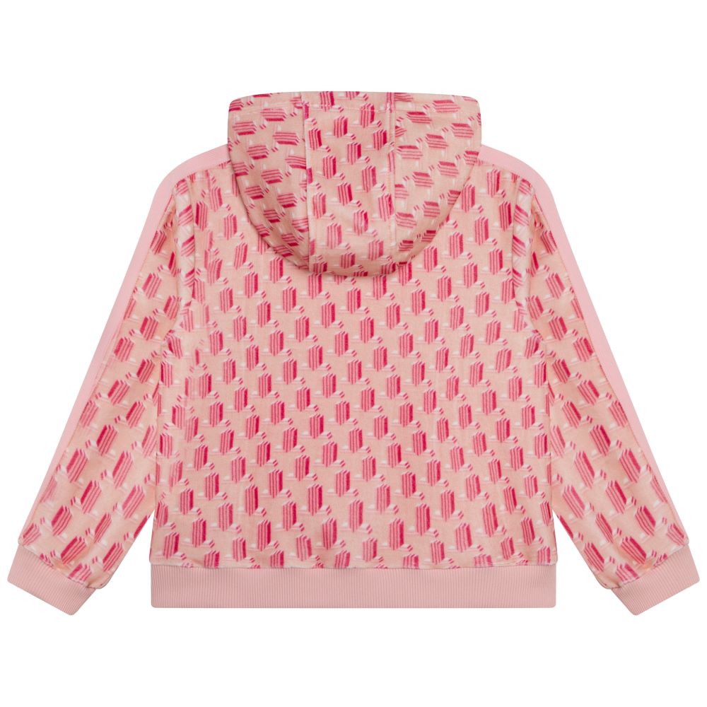 Lanvin Girls Logo Zip Up Sweater Pink 10Y