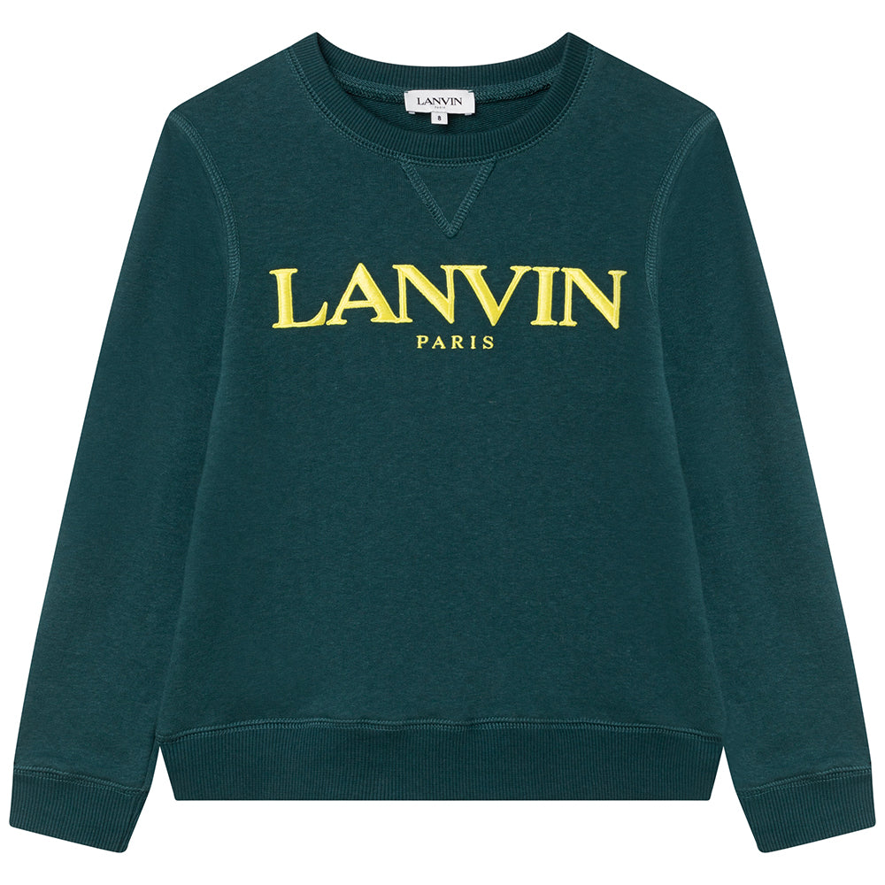 Lanvin Boys Logo Sweatshirt Green 4Y